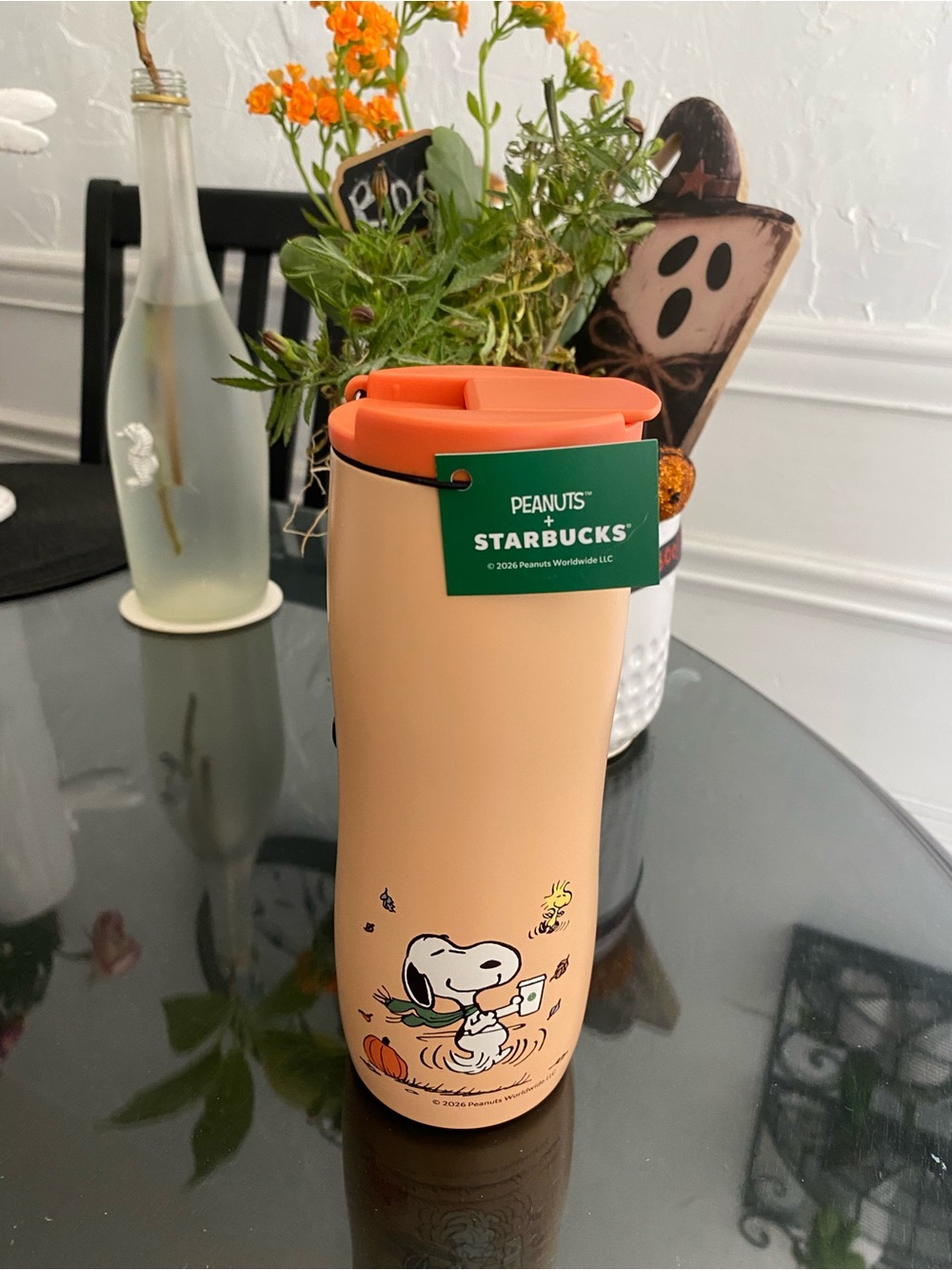 Starbucks orange thermal cup with charm 2026